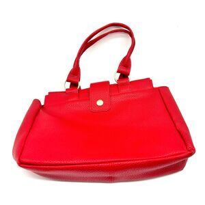 Red Faux Leather Handbag
